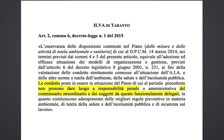 Decreto Ilva:  Cuperlo e Realacci “amici” dell’ambiente (e della legalità)?