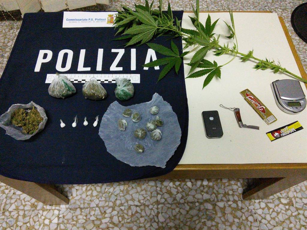 La droga sequestrata a Pisticci