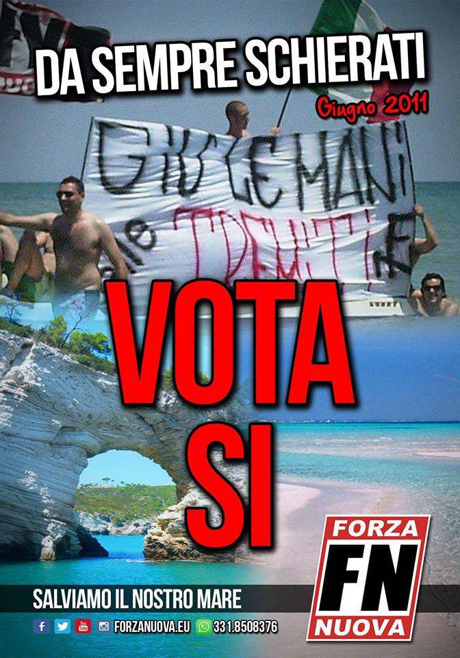 Forza Nuova Puglia: “votiamo Sì al referendum No triv”