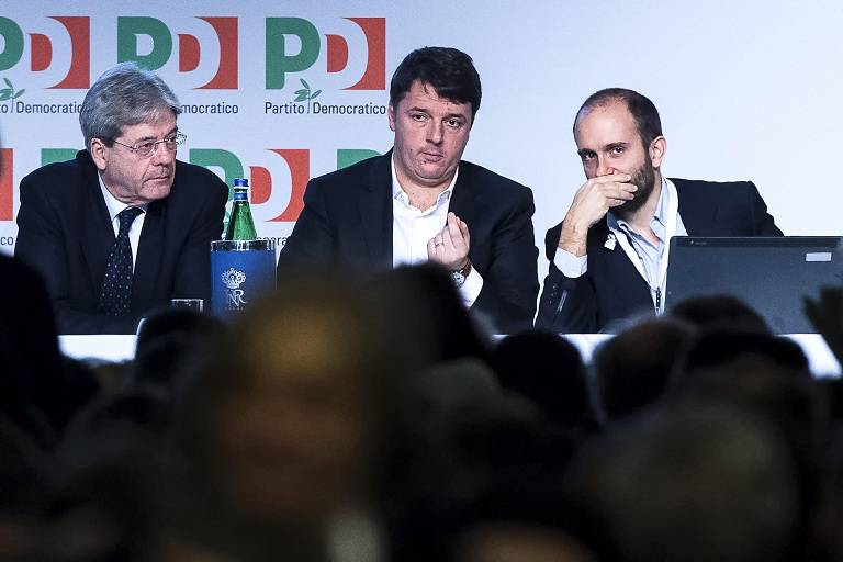 Da sinistra: Gentiloni, Renzi, Orfini