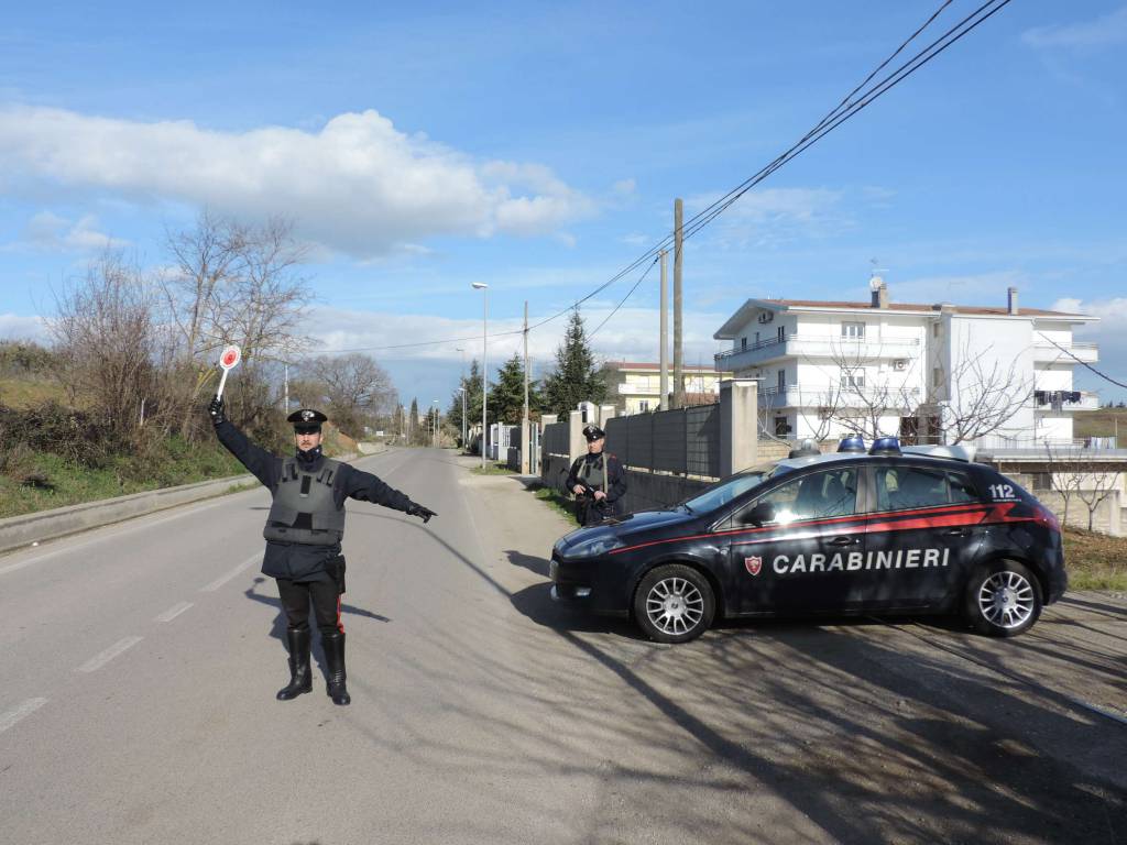 I carabinieri durante un controllo a Irsina