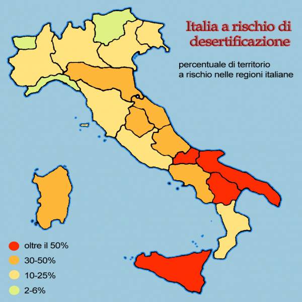 Un quinto dell’Italia a rischio desertificazione. Bollino rosso anche nelle Oasi WWF