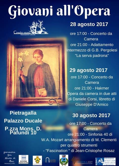 L’Ensemble Cento Rami dal 28 al 30 agosto. Palazzo Ducale di Pietragalla