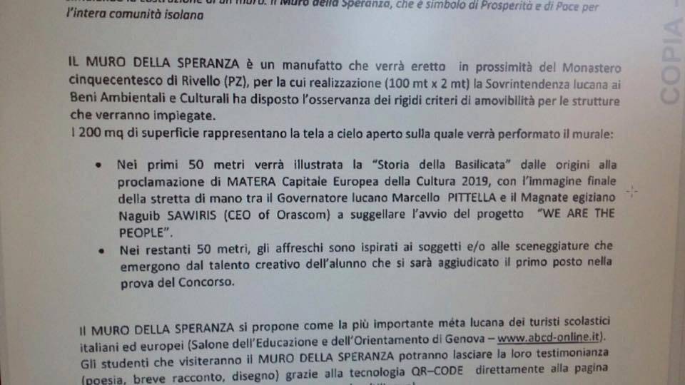 Murales con la faccia di Pittella: il Dipartimento Programmazione della Regione ci ripensa