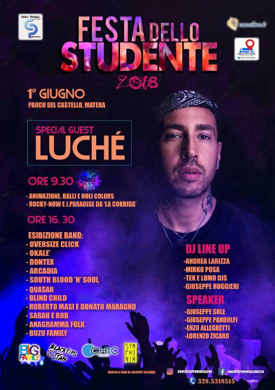 A Matera torna la Festa dello Studente, special guest il rapper Luchè
