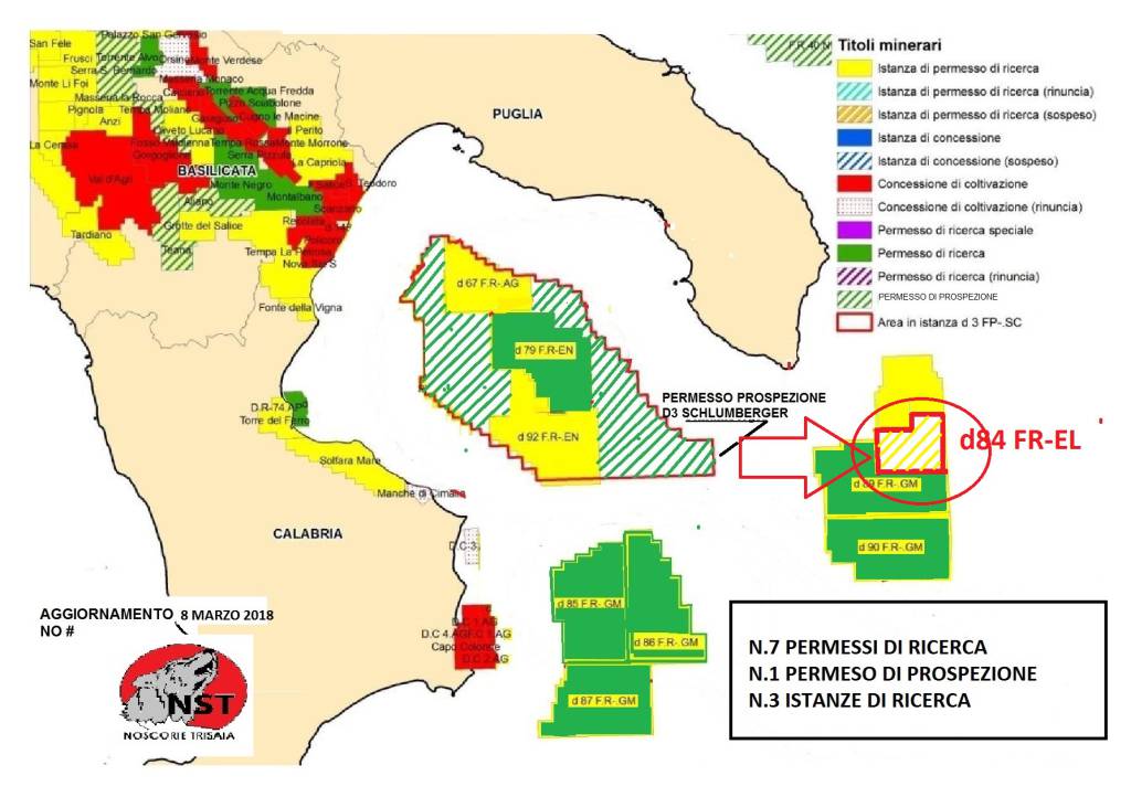 Trivelle Jonio permesso D84: Noscorie Trisaia e Med No Triv presentano le osservazioni VIA