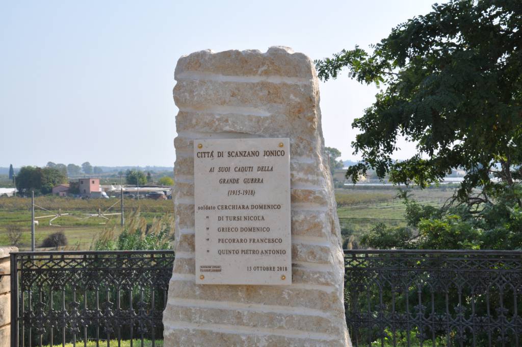 Scanzano Jonico, inaugurato monumento ai caduti della Grande guerra