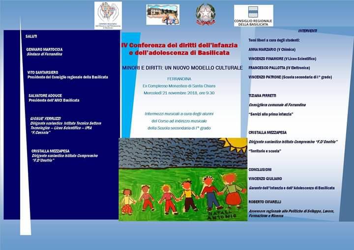 Diritti dell’infanzia e dell’adolescenza, a Ferrandina la quarta Conferenza regionale