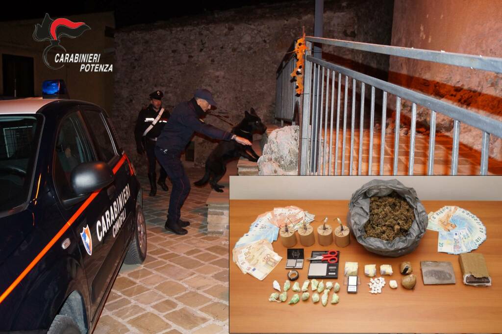 Operazione antidroga a Venosa: sequestrati oltre due chili di stupefacenti e quattro bombe carta