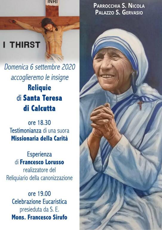 Le reliquie di Santa Teresa di Calcutta a Palazzo San Gervasio