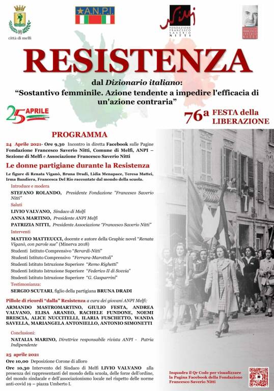 25 Aprile, Melfi dedica la Festa della Liberazione alla donne della Resistenza