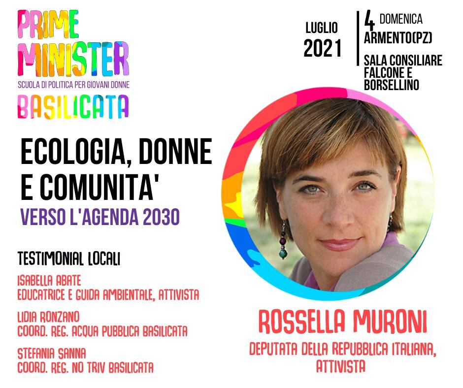 Prime Minister Basilicata, quarto appuntamento con Rossella Muroni