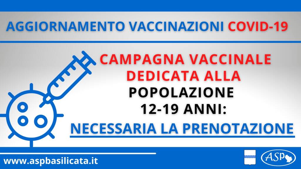 Asp Basilicata: aggiornamento campagna vaccinale anti Covid