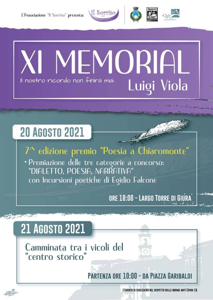 Il Memorial “Luigi Viola”  riparte dalla poesia