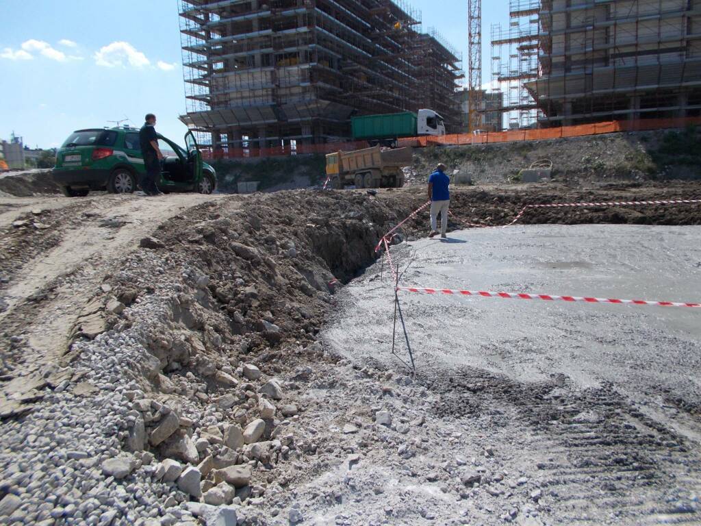 L'area del cantiere sequestrata