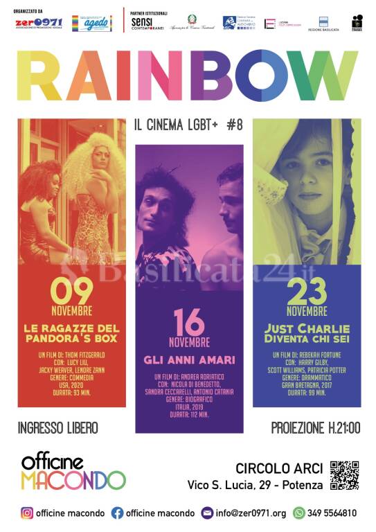 Rainbow, il cinema LGBT+ a Potenza