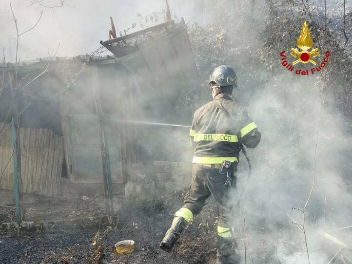 Incendio vegetazione a Rivello, intervengono i Vigili del Fuoco