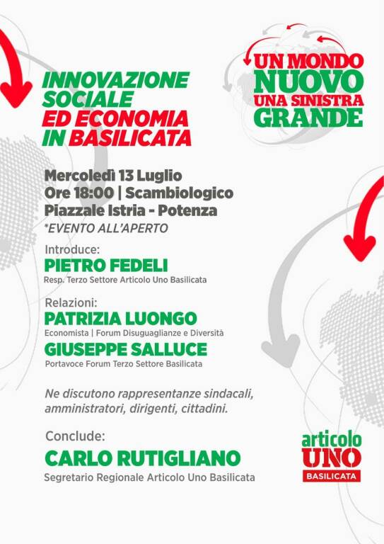 Potenza, Seminario “Innovazione Sociale ed Economia in Basilicata”