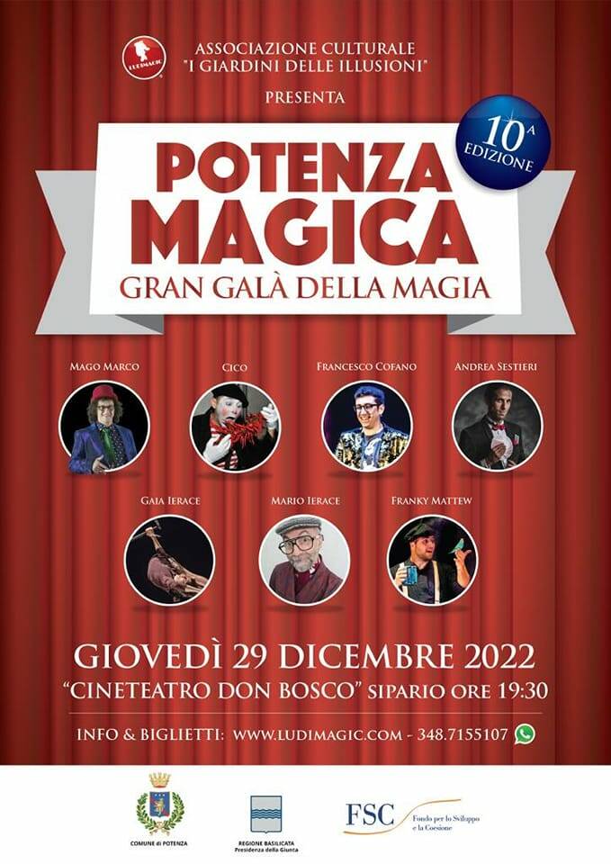 Gran galà della magia” il 29 dicembre al cineteatro Don Bosco di Potenza