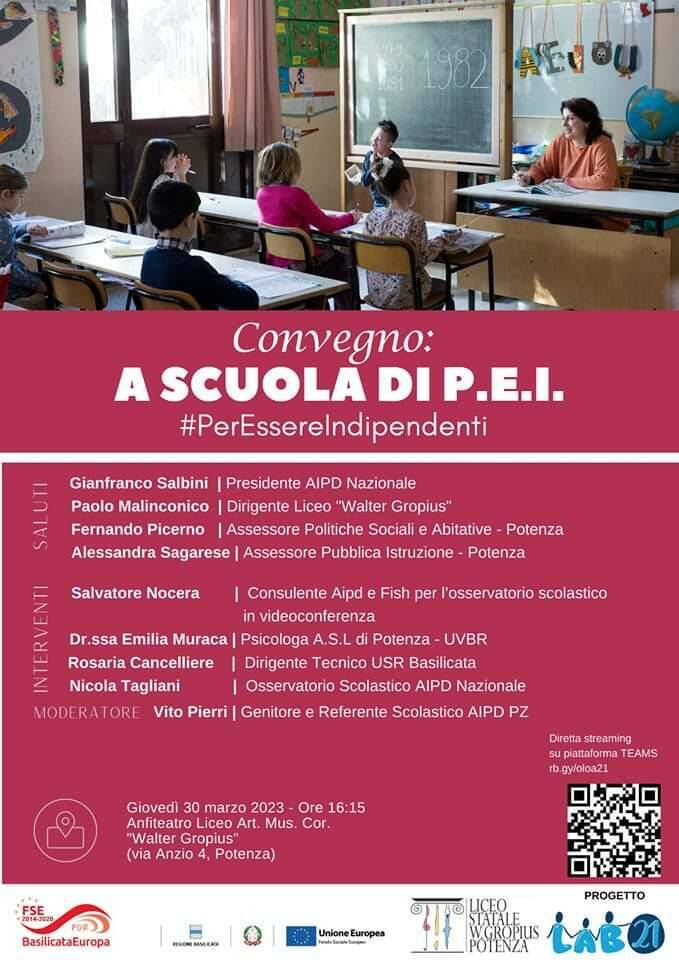 Piano Educativo Personalizzato, un convegno a Potenza