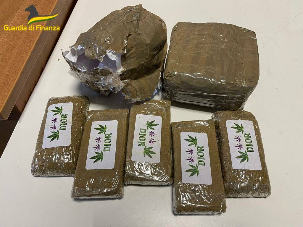 Matera, narcotraffico: la Guardia di Finanza sequestrata una borsa contenente 1 kg di hashish