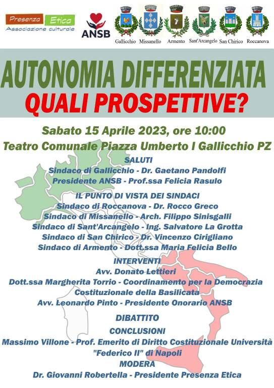 “Autonomia differenziata: quali prospettive?”, un convegno a Gallicchio