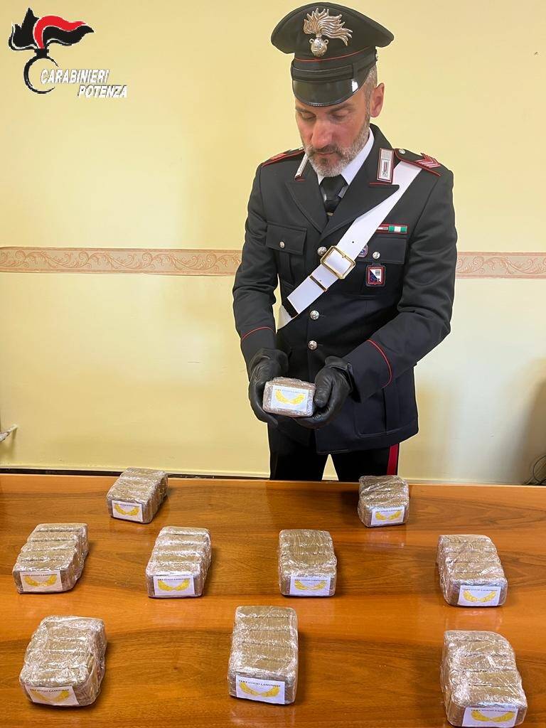 Droga, Carabinieri di Lagonegro sequestrano cinque chili di hashish