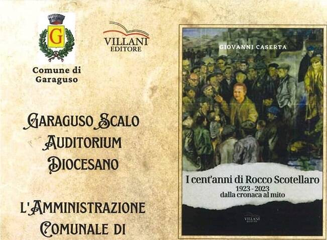 Rocco Scotellaro, a Garaguso la presentazione del libro di Giovanni Caserta