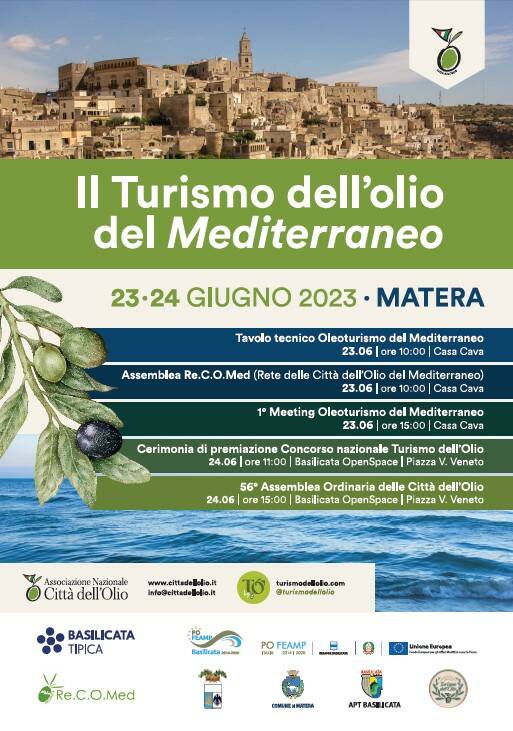 Turismo dell’olio del Mediterraneo, un convegno internazionale a Matera