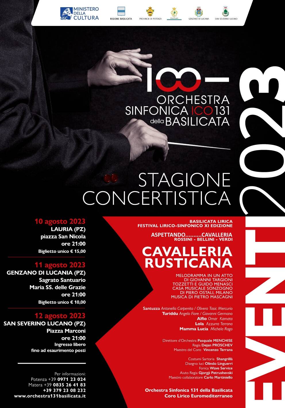 L’Orchestra sinfonica 131 della Basilicata in tournée con Cavalleria Rusticana
