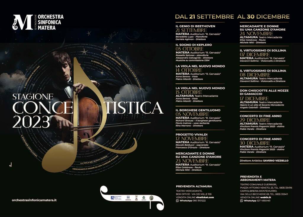 Orchestra sinfonica di Matera, presentata la nuova stagione concertistica