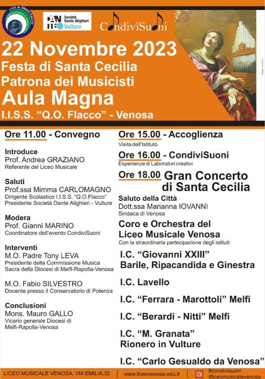 Al Quinto Orazio Flacco di Venosa il Gran Concerto di Santa Cecilia