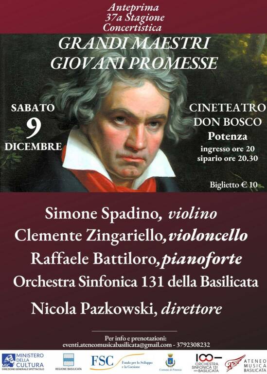 Grandi Maestri, giovani promesse: al don Bosco di Potenza il triplo Concerto di Ludwig van Beethoven