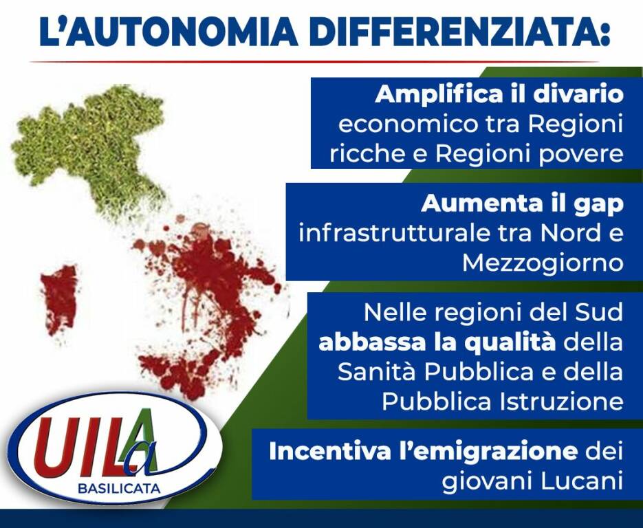 Autonomia Differenziata, una campagna social della Uila Uil Basilicata