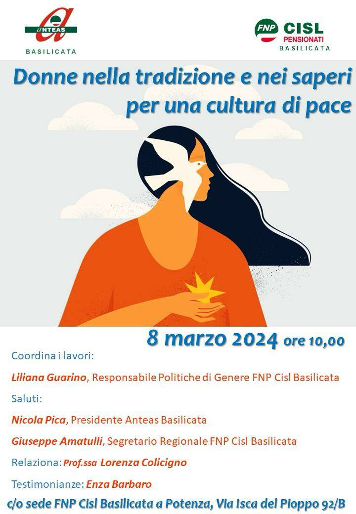 Giornata internazionale della donna, iniziative della Cisl in Basilicata